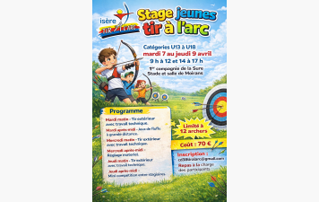 Stage jeunes 7 au 9 avril 2026